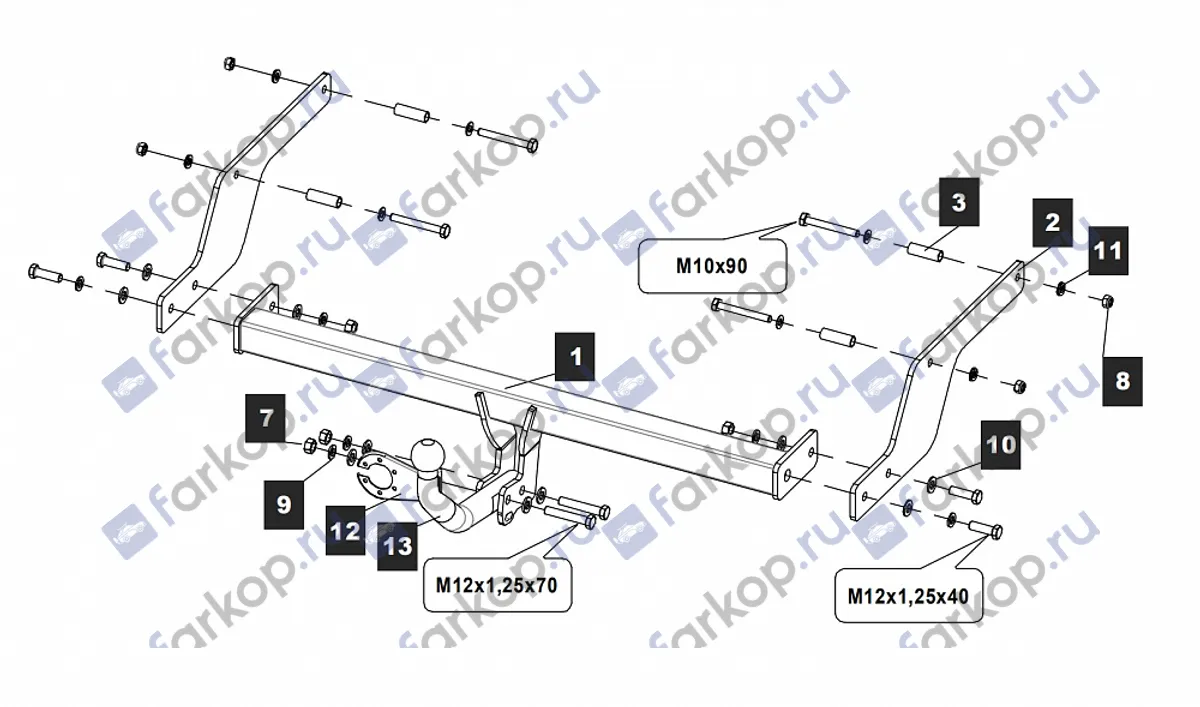 Фаркоп Baltex для Nissan Almera 2013- 15.3041.12 в 