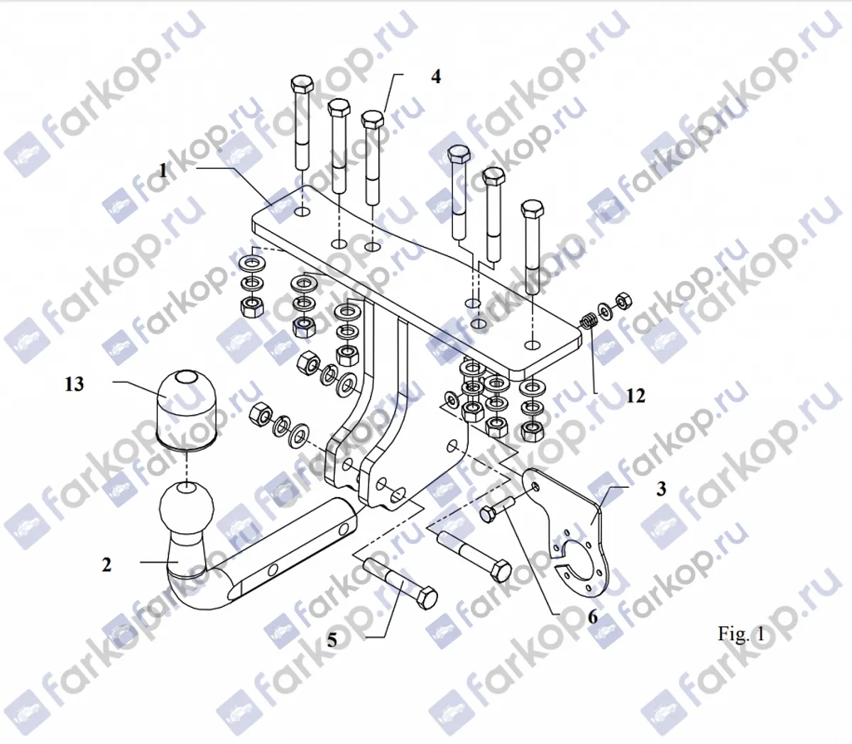 Фаркоп Auto-Hak для Nissan Pathfinder 2005-2012 V 61 в 