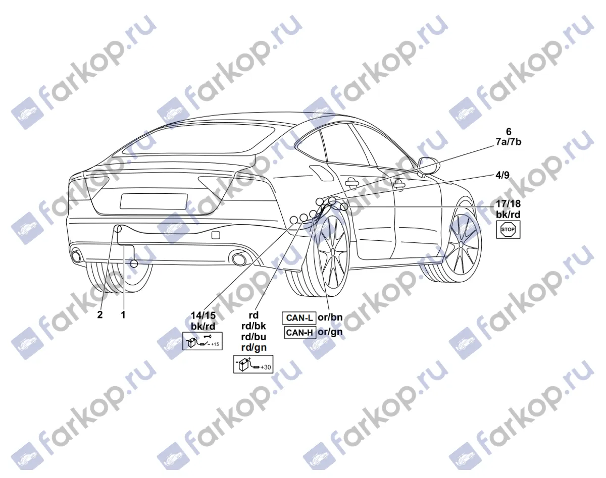 Электрика фаркопа Westfalia (13 pin) для Audi A7 2014-2018 305387300113 в 