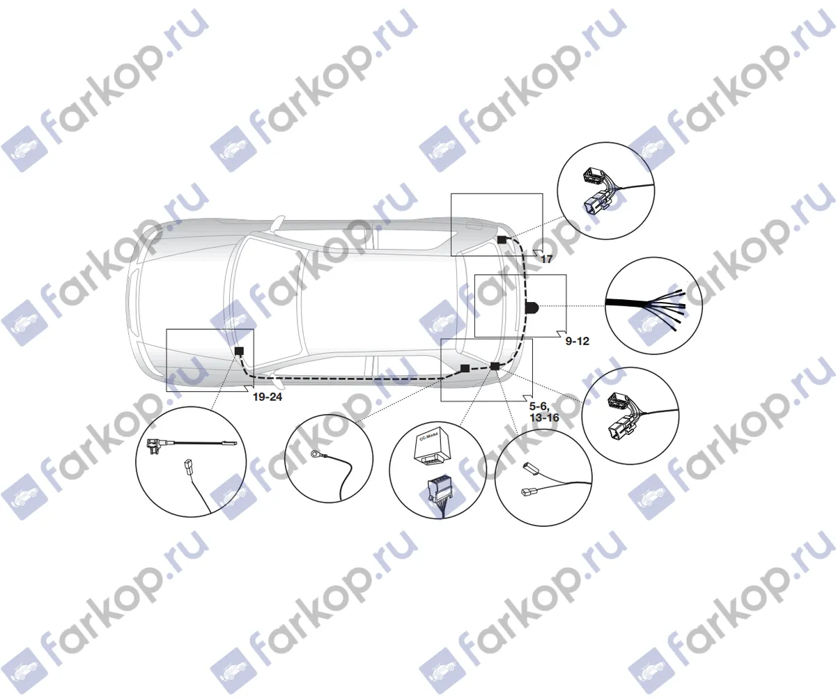 Электрика фаркопа Brink (7 pin) для Hyundai i30 2012-2017 716641 в 