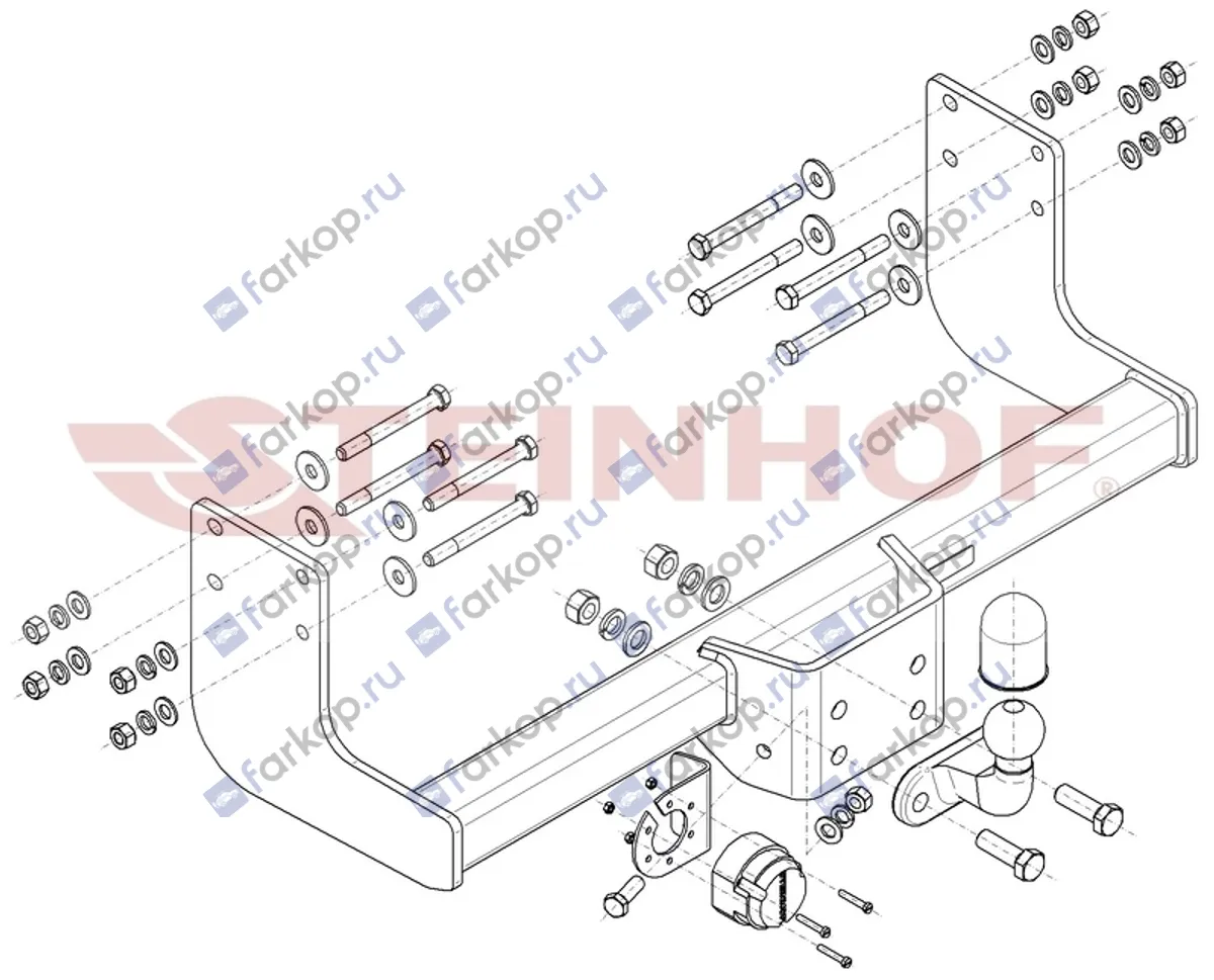 Фаркоп Steinhof для Mercedes Sprinter 2018- (для а/м без ступеньки, база 3924mm) M-170 в 