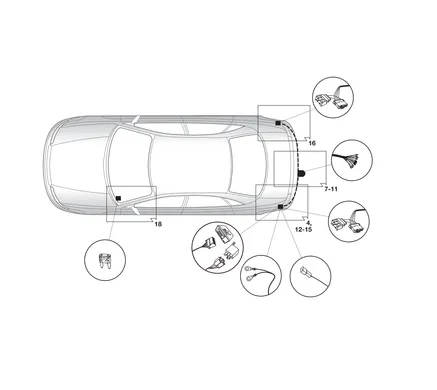 Электрика фаркопа Hak-System (13 pin) для Renault Laguna 2013-2015 21180536 в 