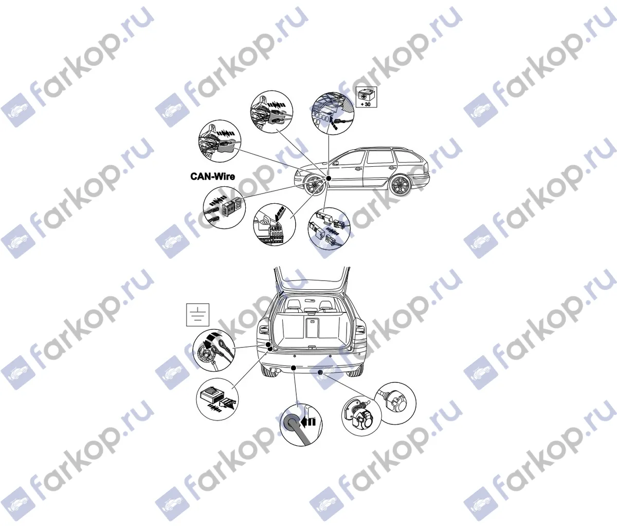 Электрика фаркопа Brink (7 pin) для Skoda Octavia 2004-2013 748163 в 