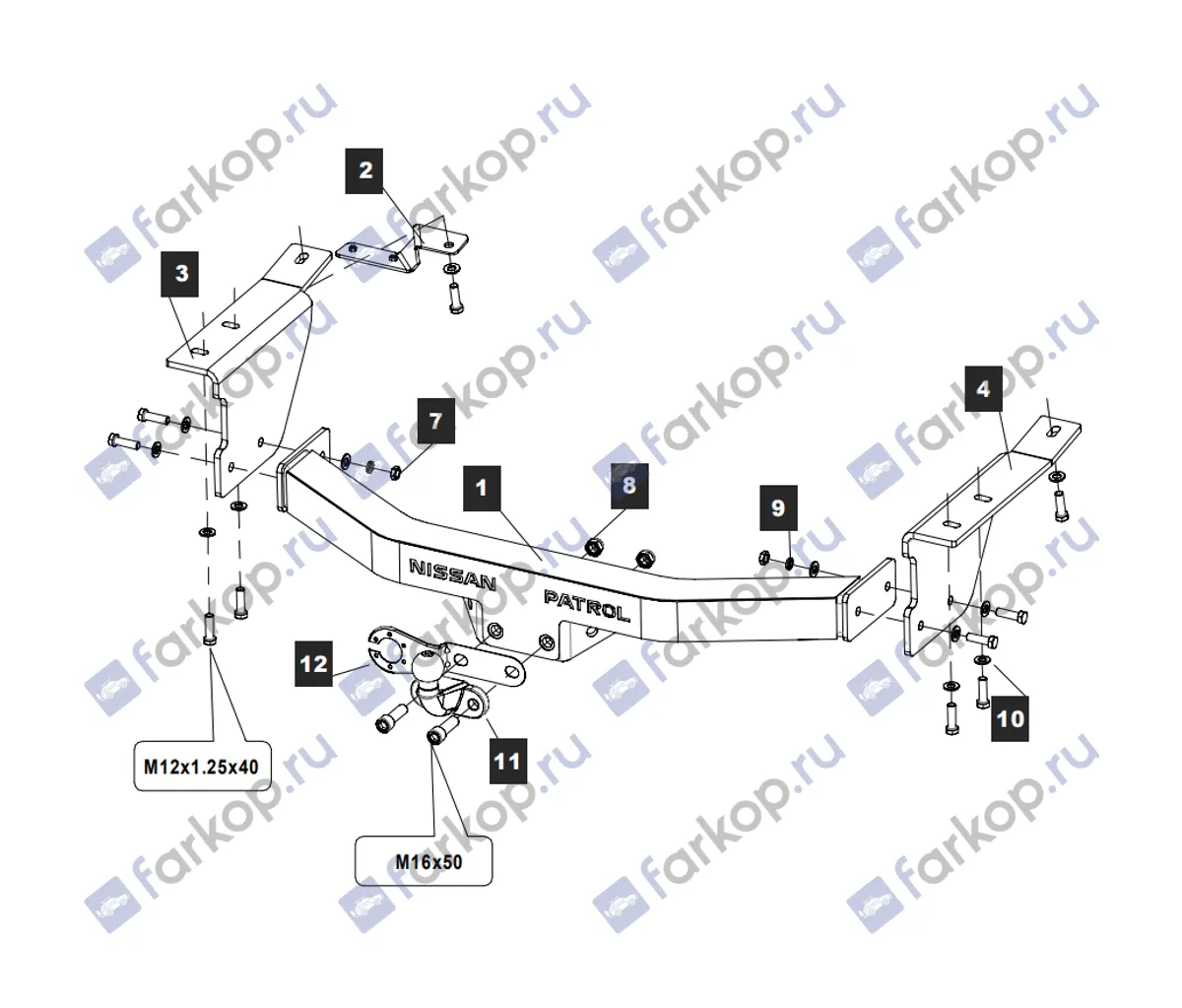 Фаркоп Baltex для Nissan Patrol 2010-2017 159350 в 