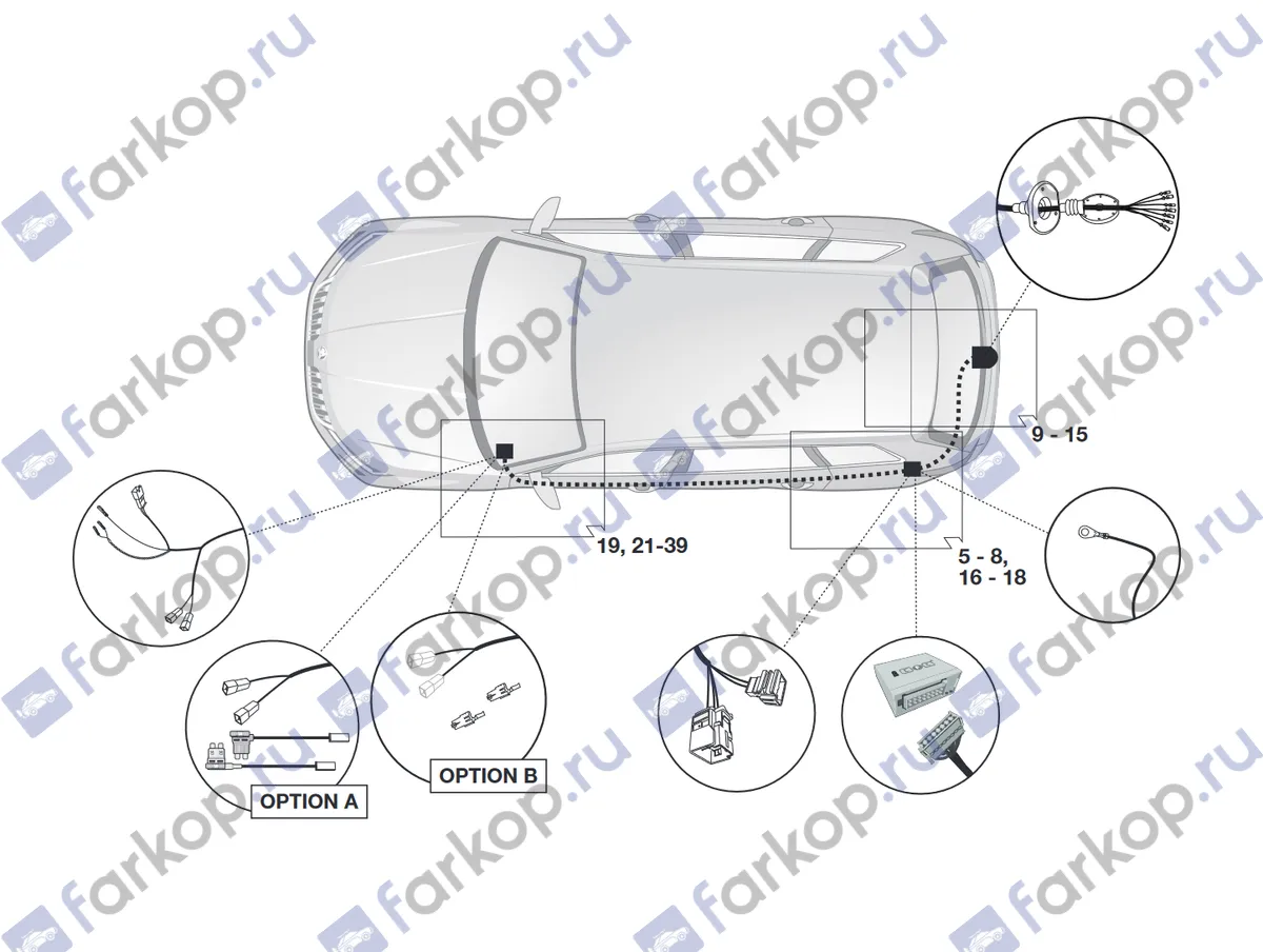 Электрика фаркопа Hak-System (7 pin) для Skoda Kodiaq 2017- 12500601 в 