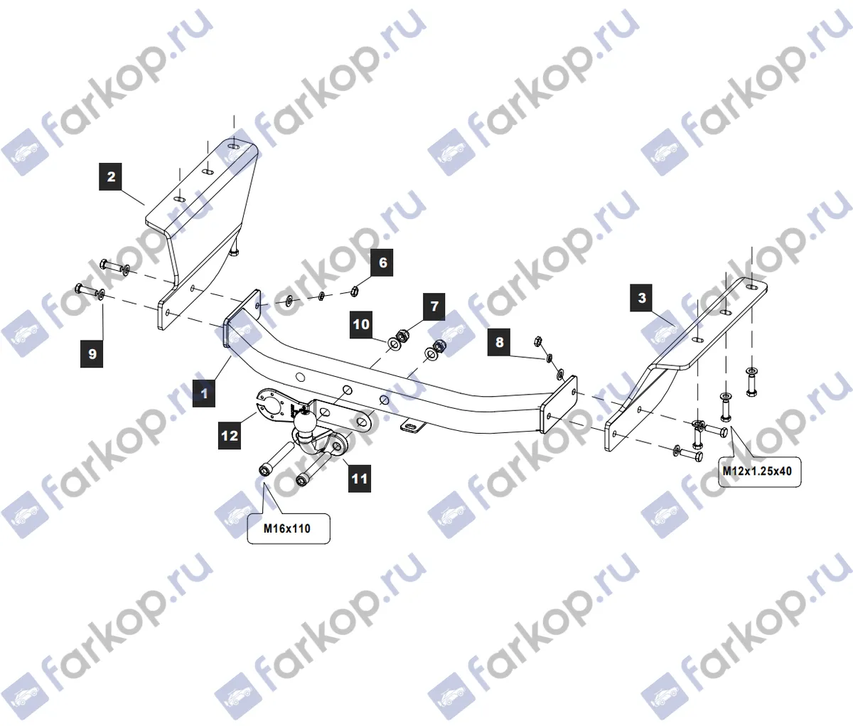 Фаркоп Baltex для Dodge Nitro 2006-2011 04243708E в 