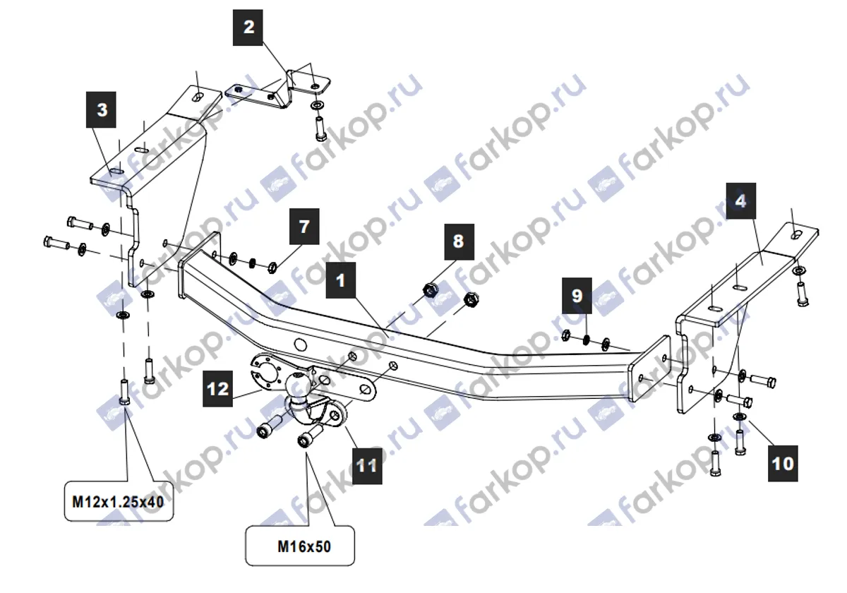 Фаркоп Baltex для Nissan Patrol 2010-2017 15190021 в 