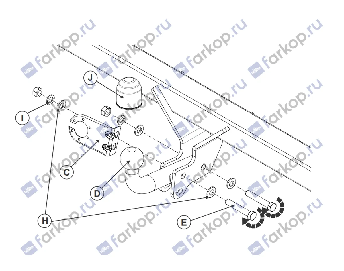 Фаркоп Sheriff для Mazda 6 (седан) 2015- 2850.12 V1 в 