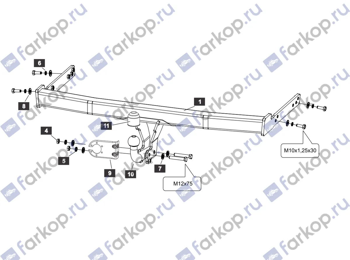 Фаркоп Sheriff для Skoda Yeti 2009-2018 3659.12 в 