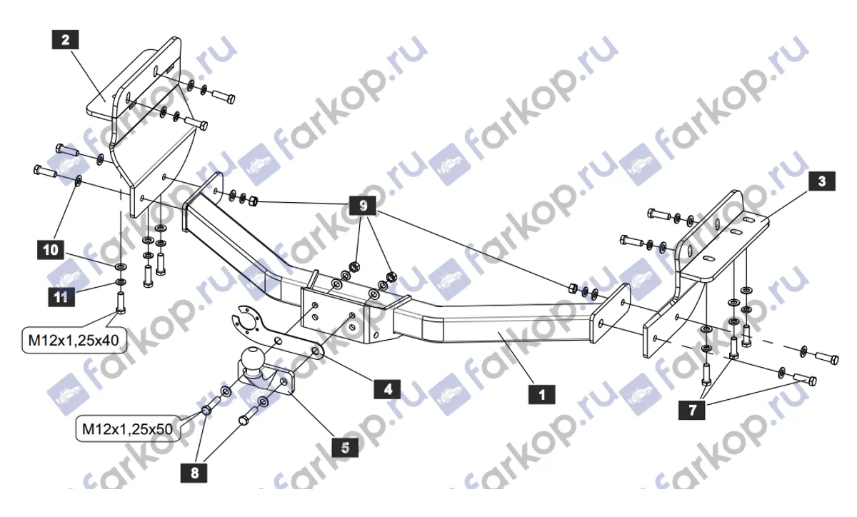 Фаркоп Sheriff для Nissan Pathfinder 2021- 4800.21 в 