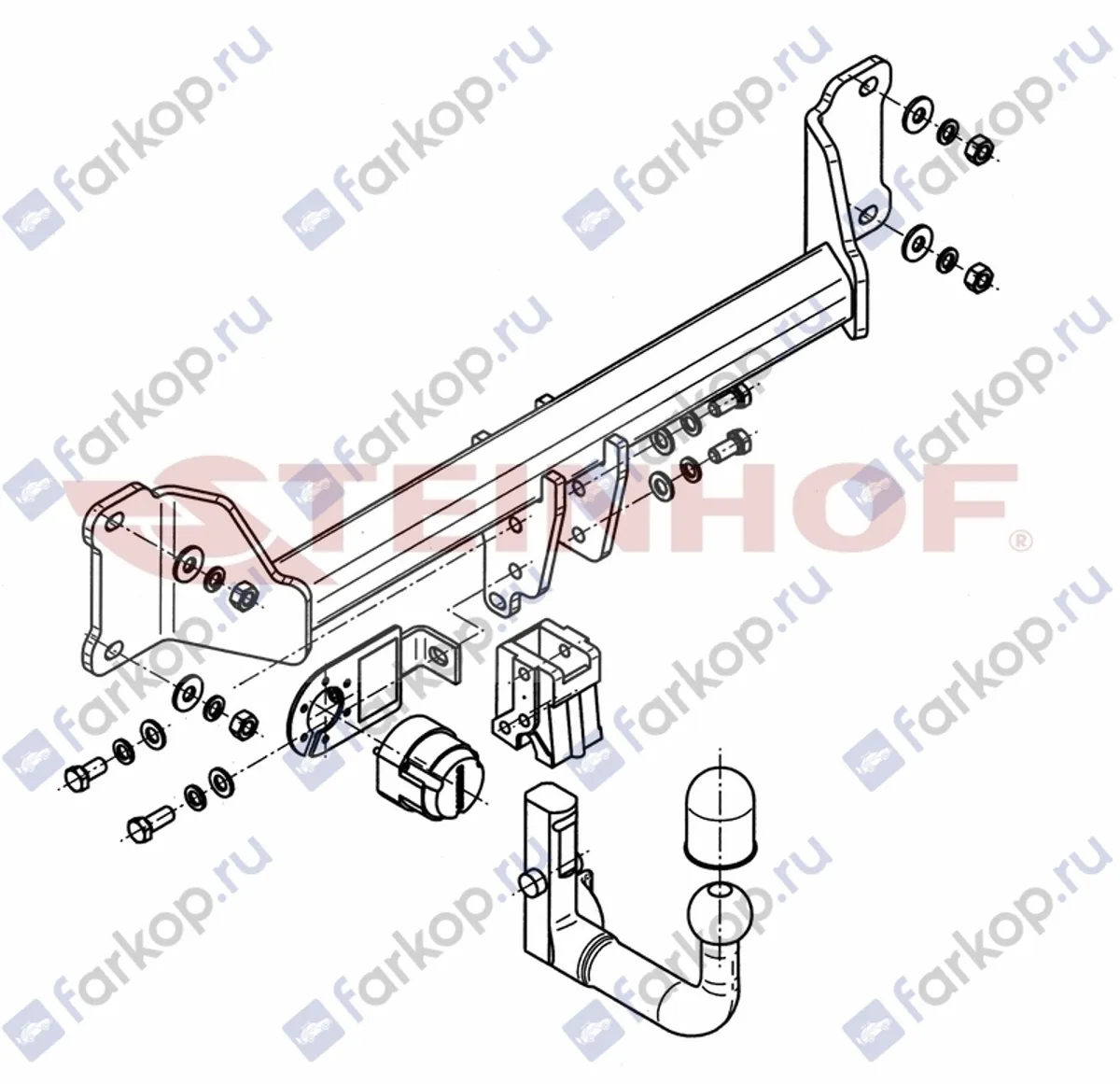 Фаркоп Steinhof для BMW X4 (F26) 2014-2018 B-067 в 