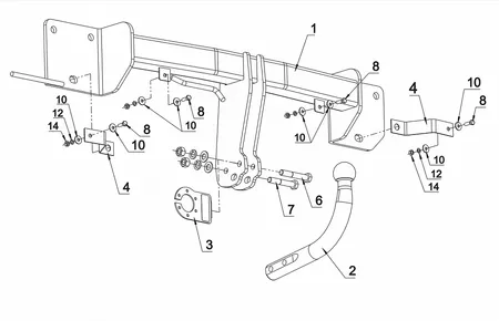 Фаркоп Auto-Hak для BMW 3 серия 2005-2013 B11 в 