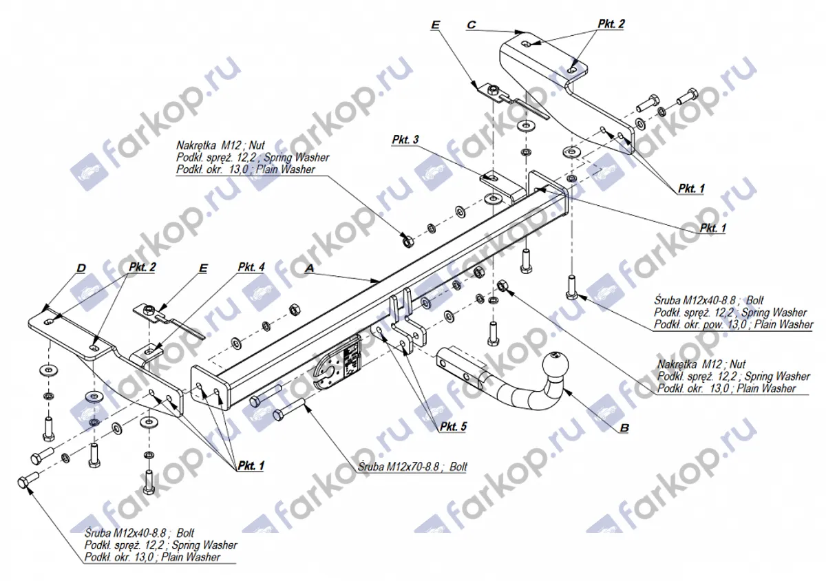 Фаркоп Imiola для Dodge Caravan 1996-2001 CH.002 в 