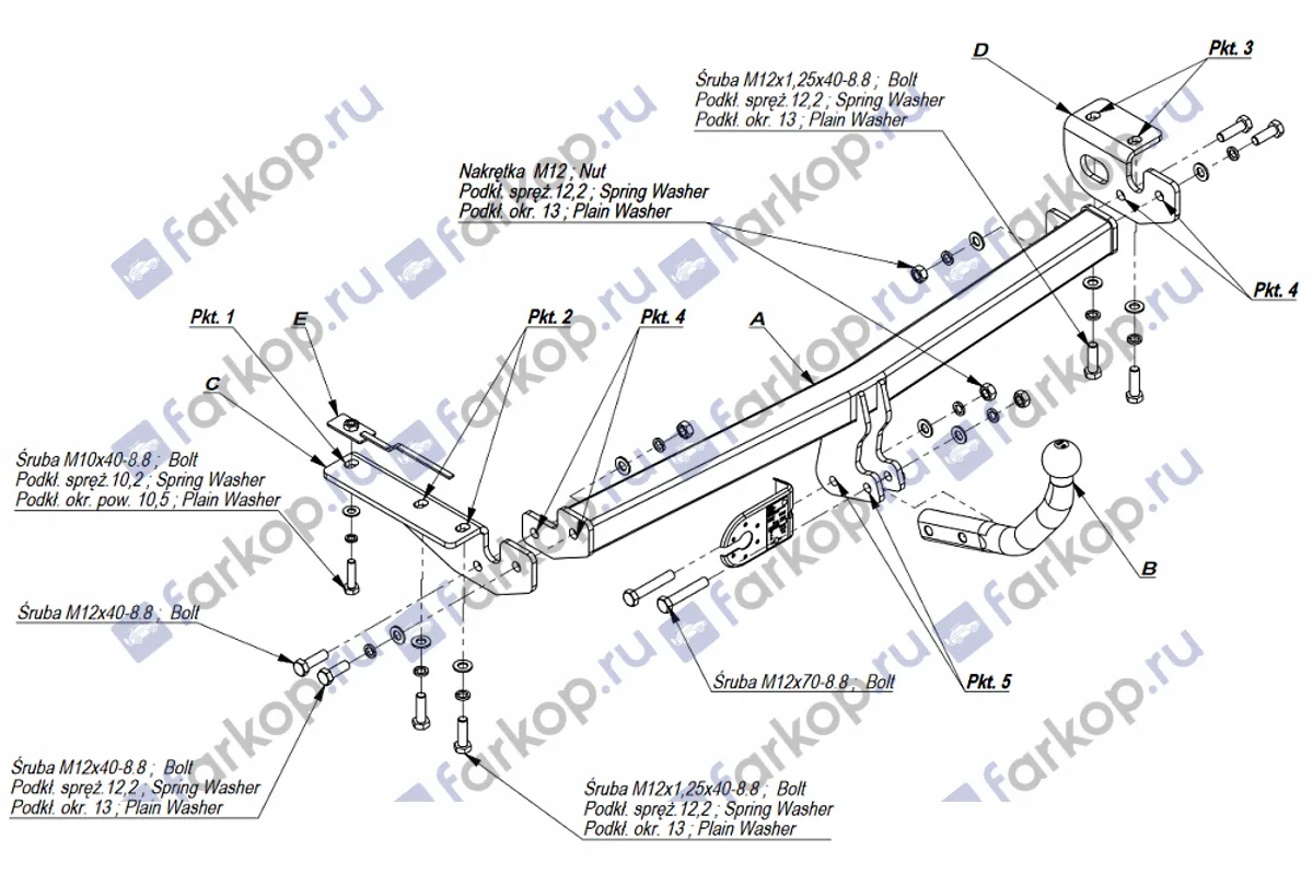 Фаркоп Imiola для Toyota Avensis (лифтбек, седан) 2003-2009 T.023 в 