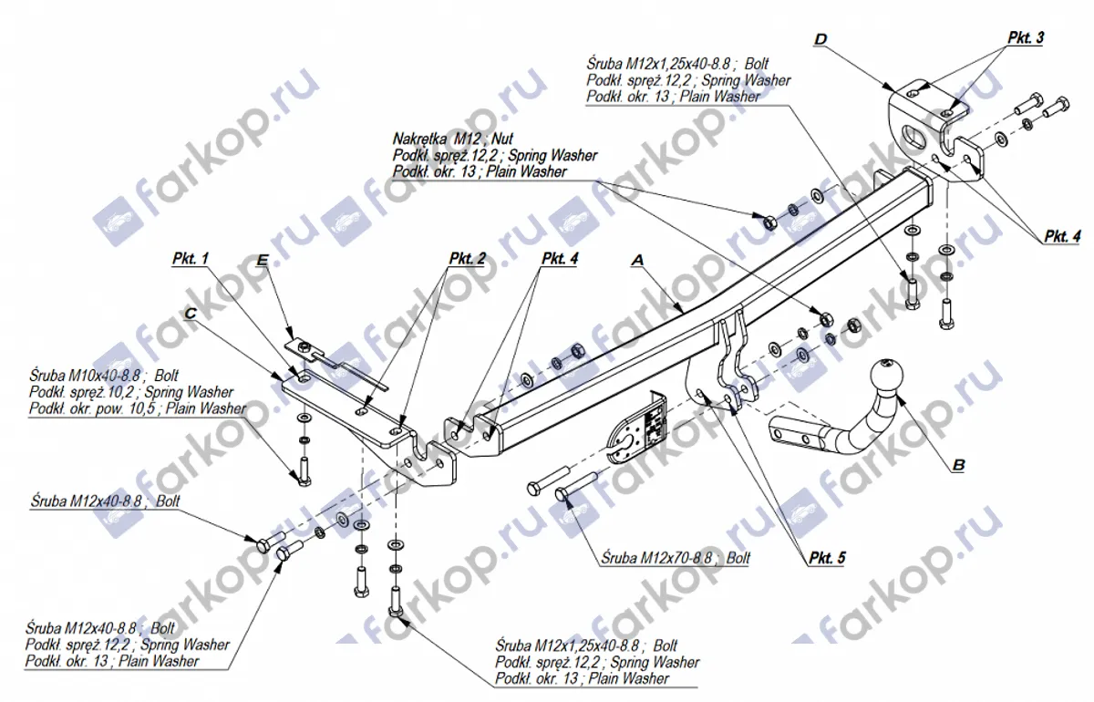 Фаркоп Imiola для Toyota Avensis (универсал) 2003-2009 T.024 в 