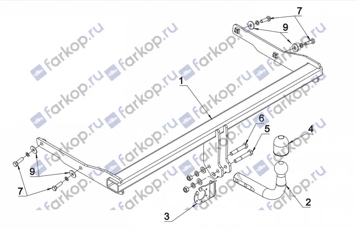 Фаркоп Auto-Hak для Mazda 5 (5дв.) 2008-2010 M 66 в 