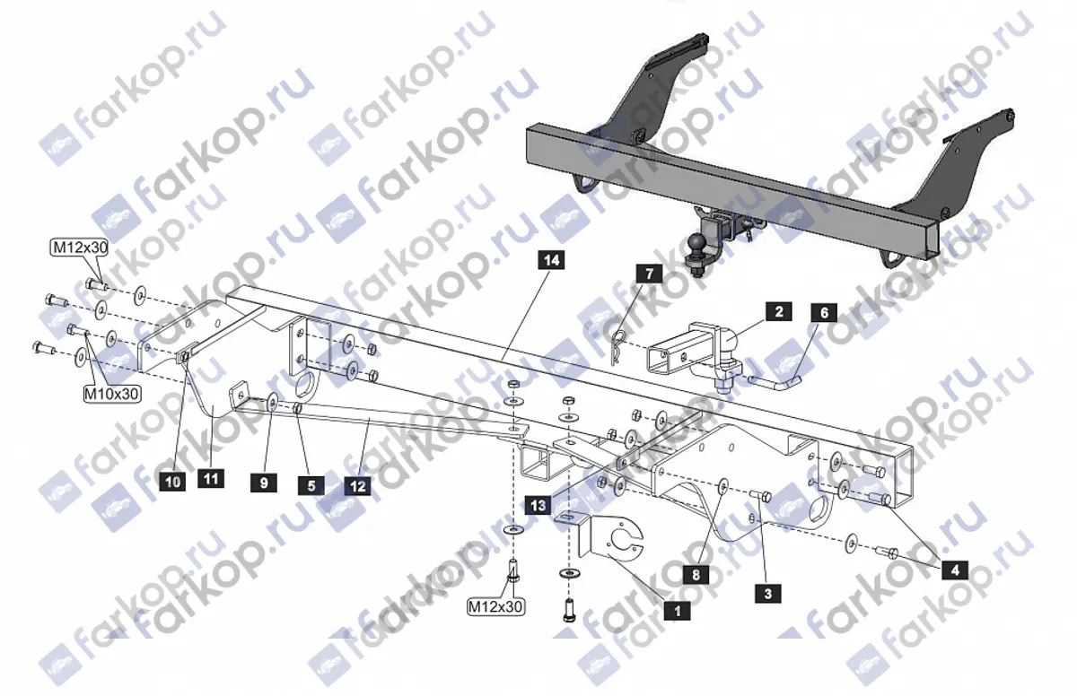 Фаркоп Baltex для Mazda BT-50 2006-2012 12.1608.31 в 