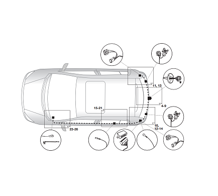 Электрика фаркопа Hak-System (7 pin) для Renault Megane Coupé 2009-2016 12180521 в 