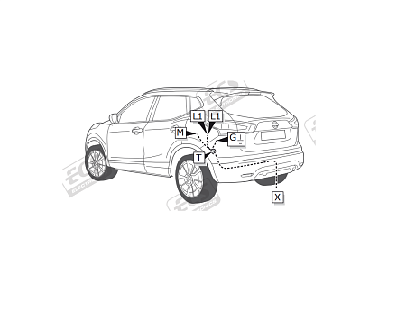 Электрика фаркопа ECS (7 pin) для Nissan Qashqai 2014-2019 NI115BH в 