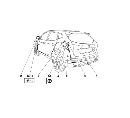 Электрика фаркопа Westfalia (13 pin) для Nissan Qashqai, Qashqai +2 2007-2017 332327300113 в 