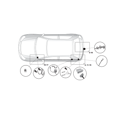 Электрика фаркопа Hak-System (7 pin) для Renault Duster II 2018-, (в РФ с 2021 г.в.) 12620520 в 