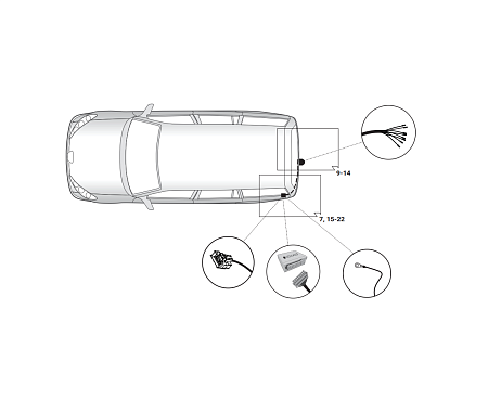 Электрика фаркопа Hak-System (7 pin) для Peugeot 3008 2016- 12500638 в 