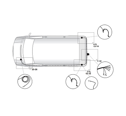 Электрика фаркопа Brink (7 pin) для Volkswagen Multivan T5 2003-2009 756631 в 