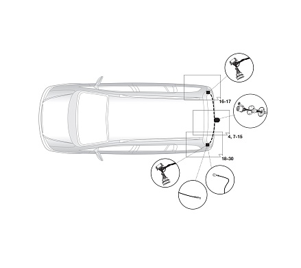 Электрика фаркопа Hak-System (13 pin) для Skoda Fabia 2007-2010 21220510 в 