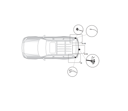 Электрика фаркопа Hak-System (13 pin) для Peugeot 4007 2007-2012 26500524 в 