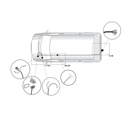 Электрика фаркопа Hak-System (7 pin) для Volkswagen Multivan T6 2015-10/2019 12270548 в 