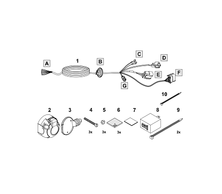 Электрика фаркопа Brink (7 pin) для Nissan Qashqai 2014-2019 732713 в 