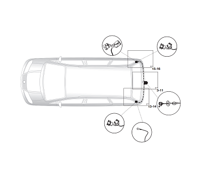 Электрика фаркопа Hak-System (7 pin) для Volkswagen Sharan 2000-2010 12500005 в 