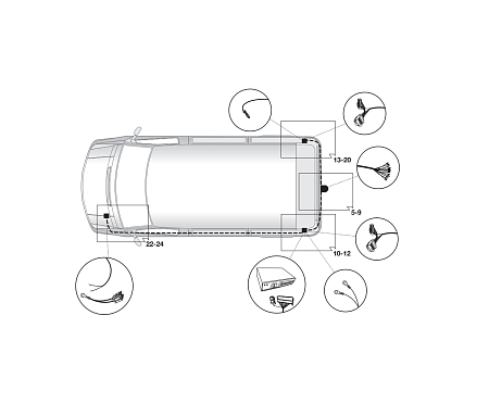 Электрика фаркопа Hak-System (13 pin) для Peugeot Boxer 2006-2011 21500536 в 