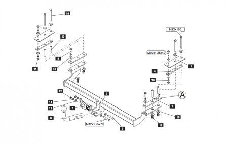 Фаркоп Baltex для Chevrolet Lacetti (седан) 2004-2013 06.2472.12 в 