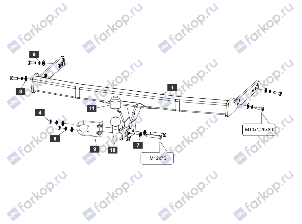 Фаркоп Sheriff для Volkswagen Tiguan 2007-2017 3659.12 в 