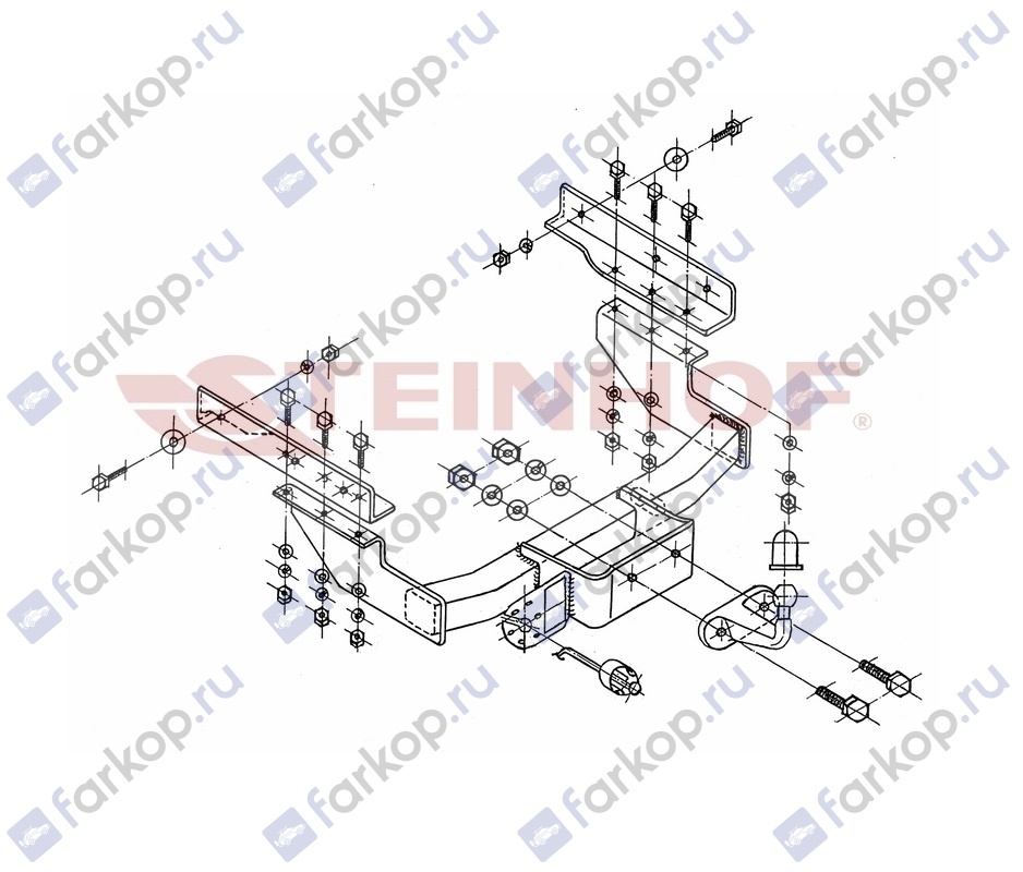 Фаркоп Steinhof для Volkswagen Caravelle T4 1990-2003 V-122 в 