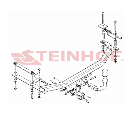 Фаркоп Steinhof для Honda Jazz 2008-2014 H-069 в 