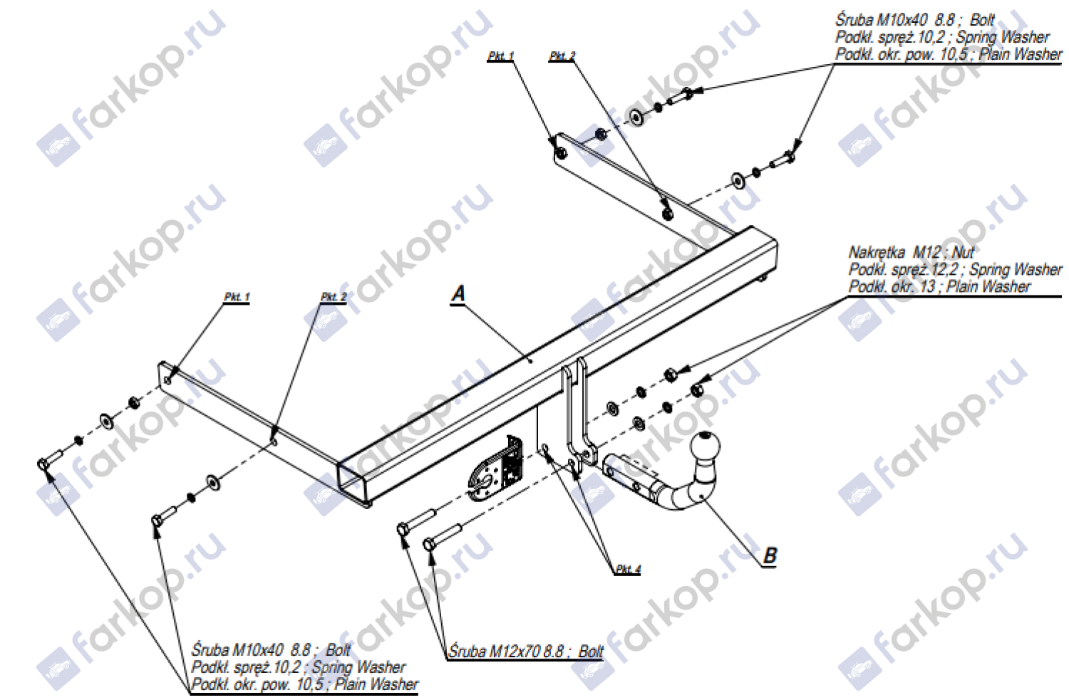 Фаркоп Imiola для Skoda Superb (лифтбек, универсал) 2008-2015 Z.013 в 