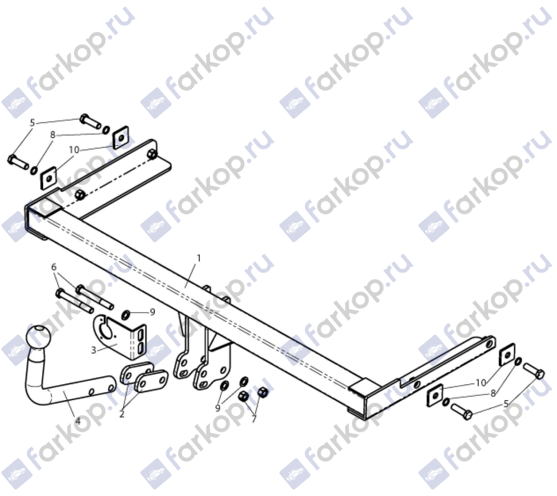 Фаркоп Лидер Плюс для Volkswagen Polo (седан) 2010-2020 V119-A в 