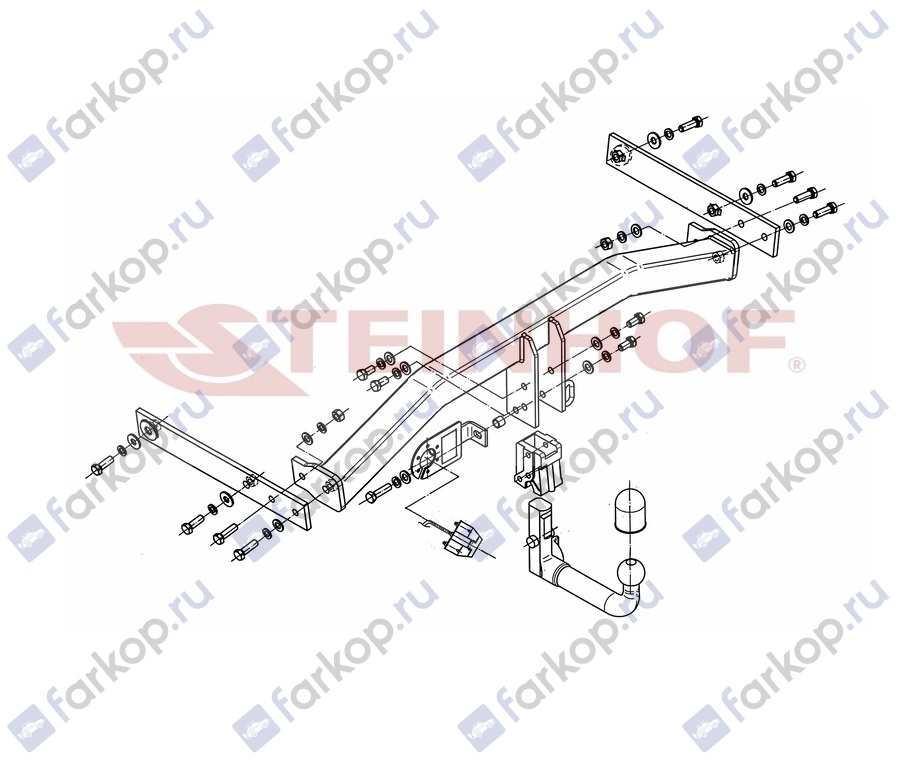 Фаркоп Steinhof для Volkswagen Tiguan 2007-2015 V-129 в 