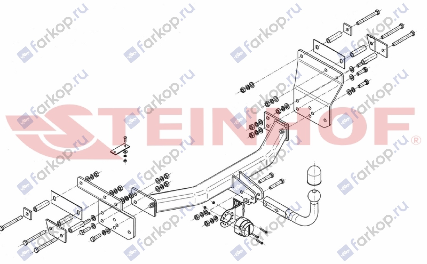 Фаркоп Steinhof для Dodge Avenger 2007-2014 C-213 в 