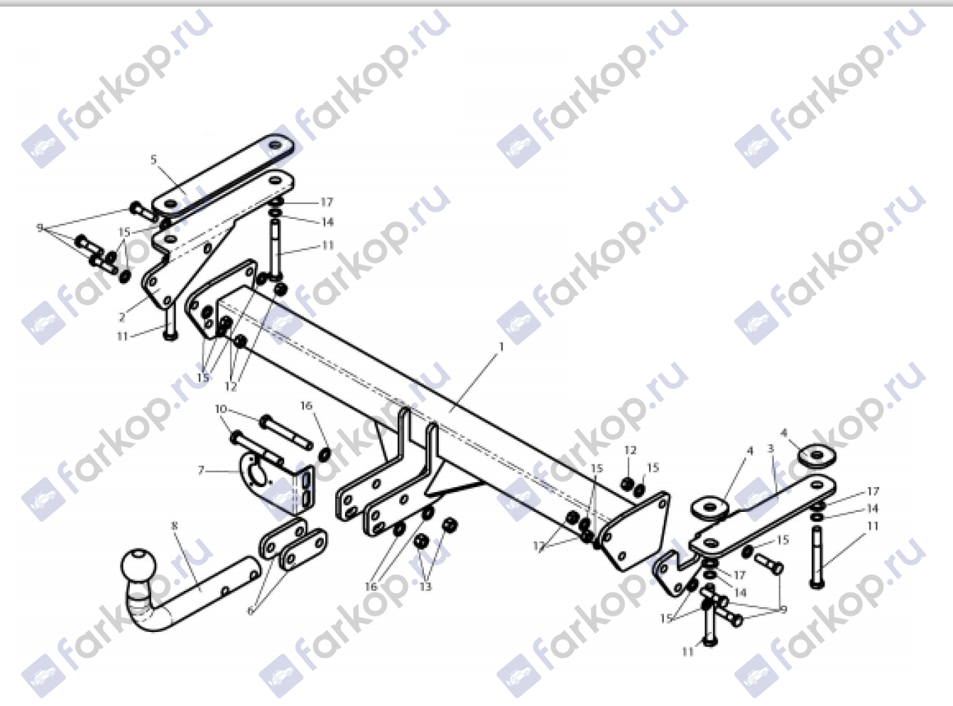 Фаркоп Лидер Плюс для Land Rover Freelander 2006-2014 L204-A в 