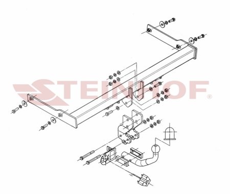 Фаркоп Steinhof для Volkswagen Passat 2005-2011 V-140 в 