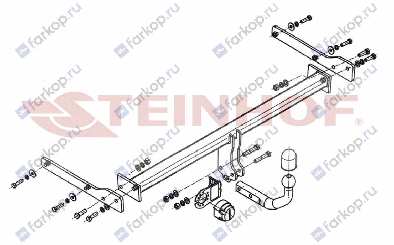Фаркоп Steinhof для Skoda Rapid Spaceback (универсал) 2013-2020 S-312 в 