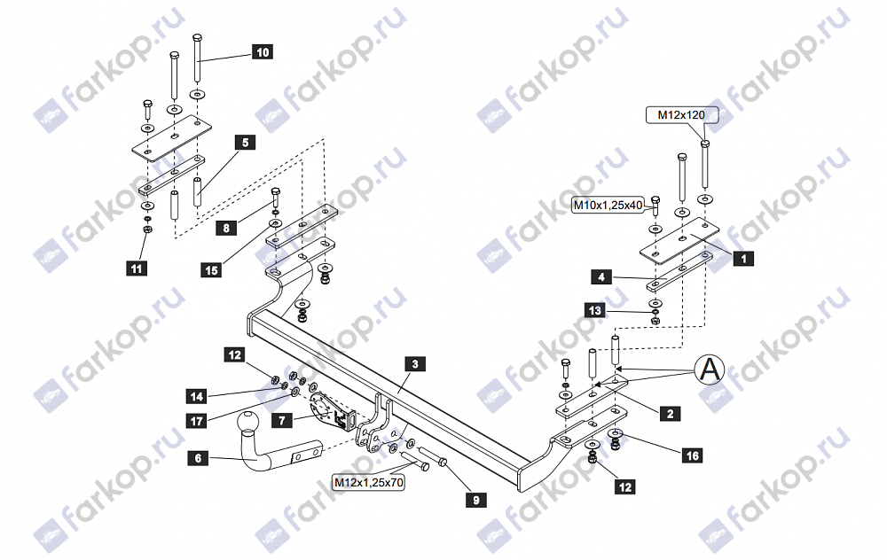 Фаркоп Baltex для Chevrolet Lacetti (седан) 2004-2013 06.2472.12 в 